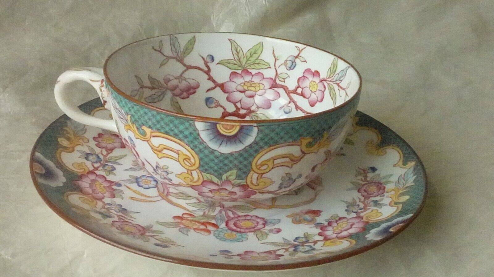 Sarreguemines porcelain tea cup with minton decoration model no. 215 * n3
