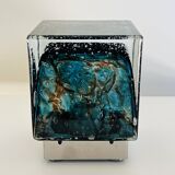 Cubical glass table lamp from Murano by Limburg, Germany, 1970s.