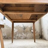 1950s walnut bistro farmhouse table