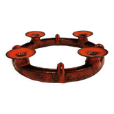 Candle holder in red ceramic, Danish from the 70s, perfect as an Advent candle holder for Christmas