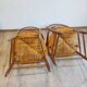 Paire de fauteuils bois paillé neo rustique circa 1950