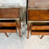 Pair of bedside tables in Louis XVI style circa 1960-70