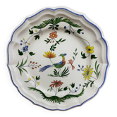 Beautiful dish plate in gien earthenware birds of paradise decor n°1