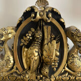 Dragon mirror black and gold plaster