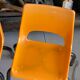 Set of 4 orange school chairs