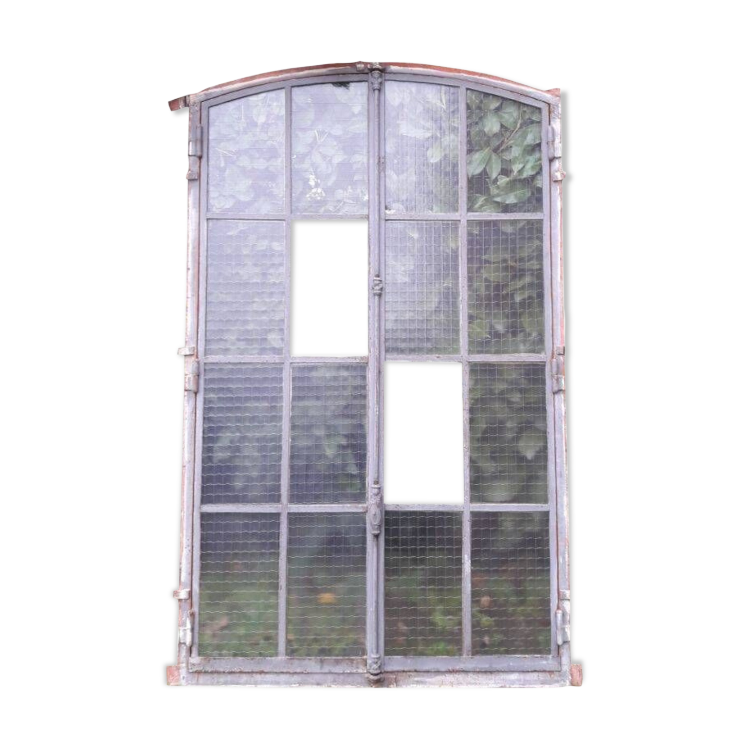 Window L107xH174 industrial curved metal glass roof frame reinforced glass