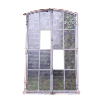 Window L107xH174 industrial curved metal glass roof frame reinforced glass