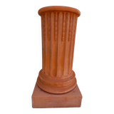 Antique fluted terracotta column or pedestal