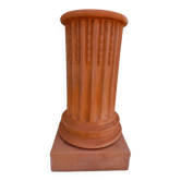 Antique fluted terracotta column or pedestal