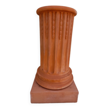 Colonne antique cannelée  en terre cuite ou piedestal