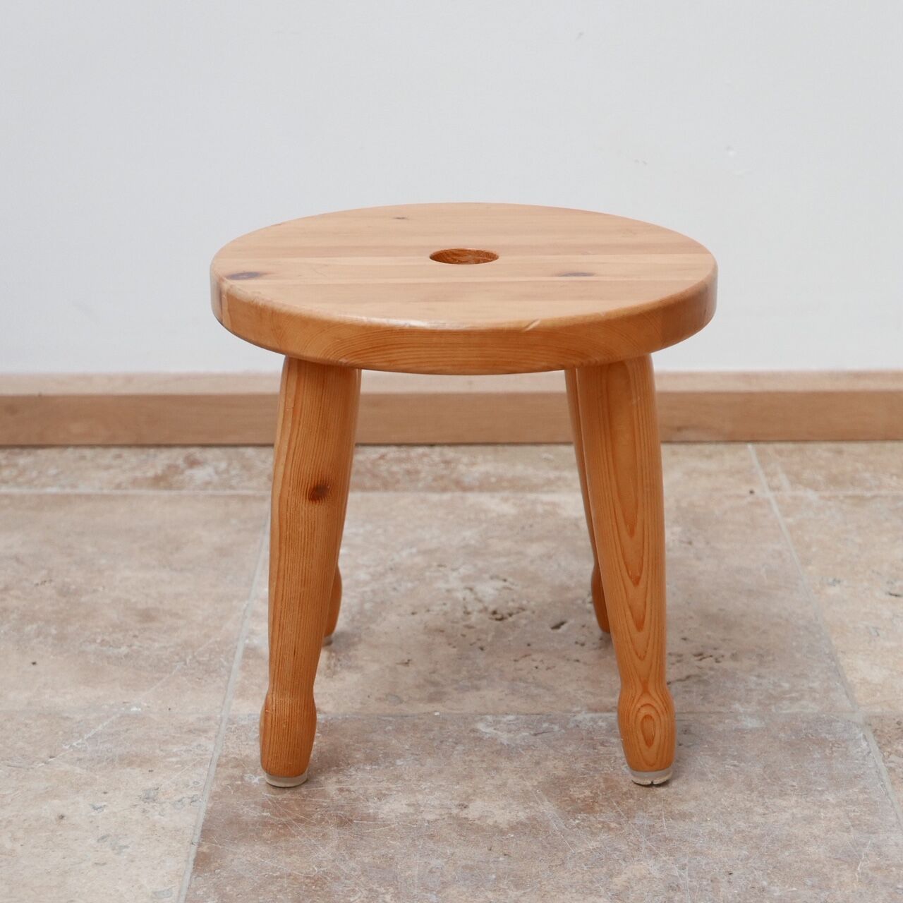 Pine Mid-Century Swedish Stool or Side Table