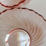 Rosaline service 5 cups and pink glass salad bowl