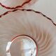 Rosaline service 5 cups and pink glass salad bowl