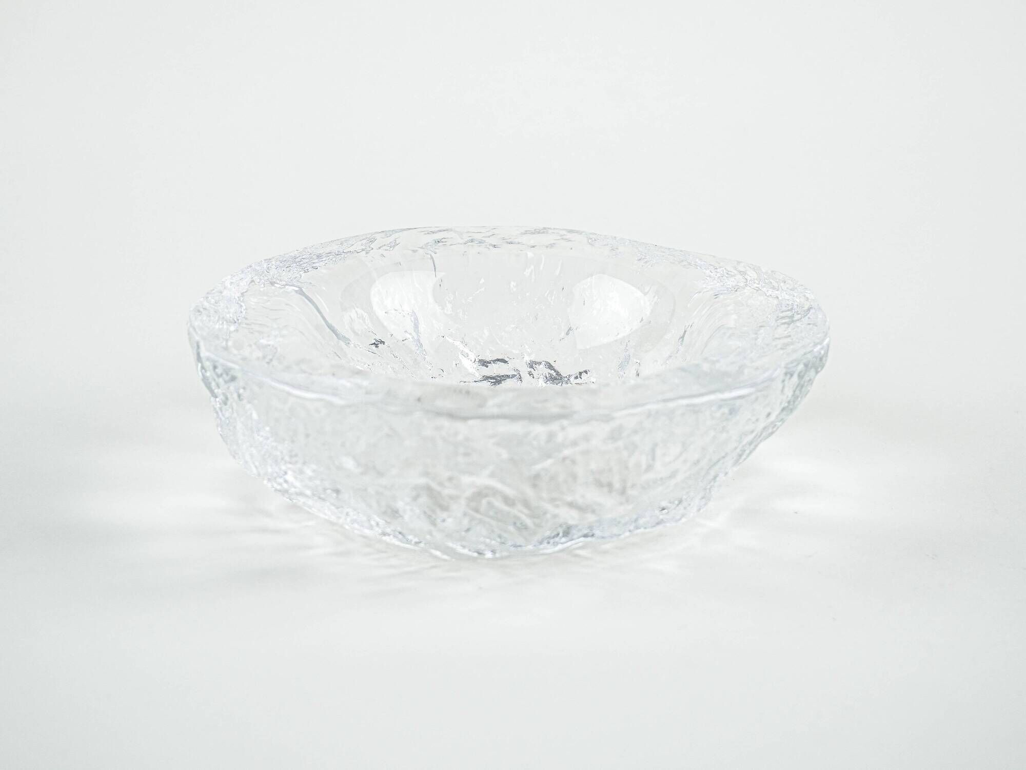 Kosta Boda Textured Glass Platter, Swedish Art Glass, 1960s
