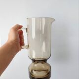 Smoked 70s carafe and glass set