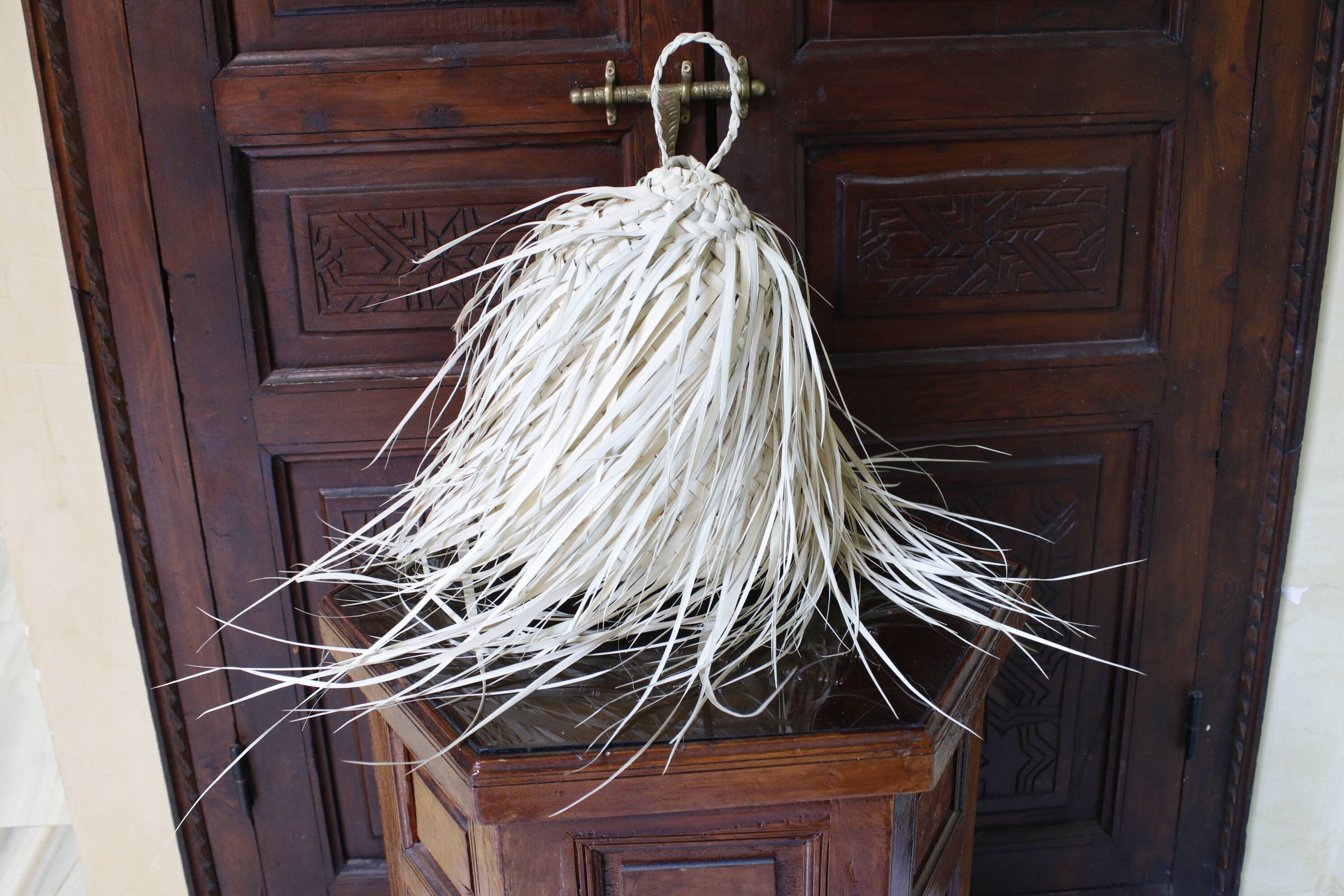 Small Bohemian Straw Pendant Light 30cm - Ball, Wicker Lampshade