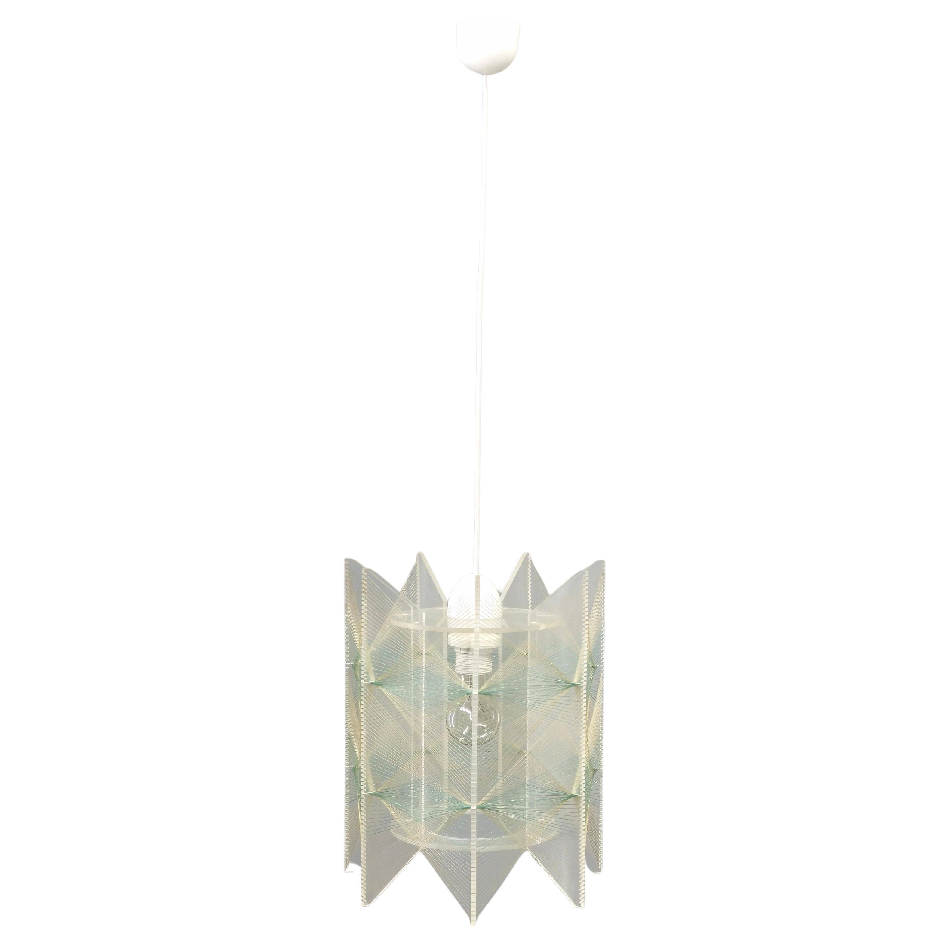 Space Age String Pendant Lamp, Plastic, Czechoslovakia, 1970s