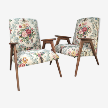 Pair of armchairs - 1950 - Chintz fabrics - vintage