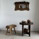 Small wall mirror in organic old Indonesian teak 75x45.