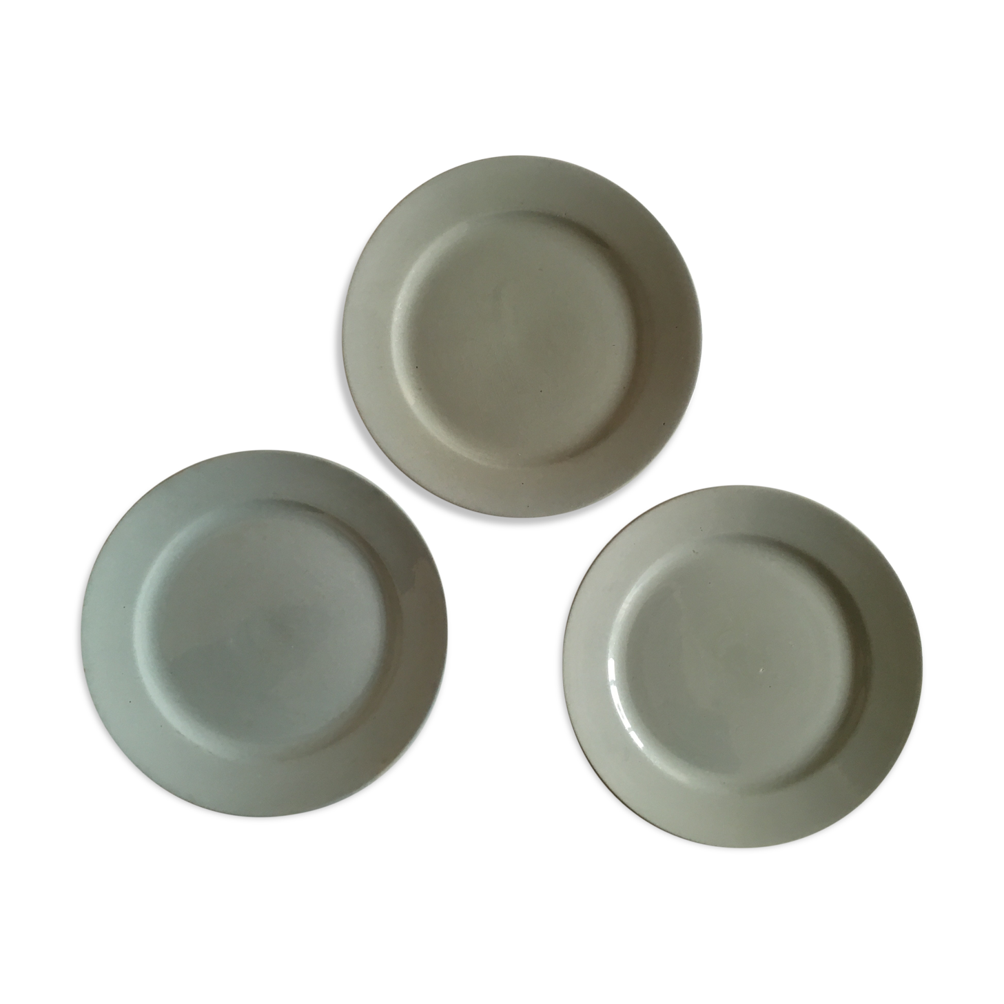 Celadon Sarreguemines earthenware dessert plates