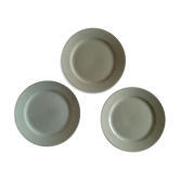 Celadon Sarreguemines earthenware dessert plates