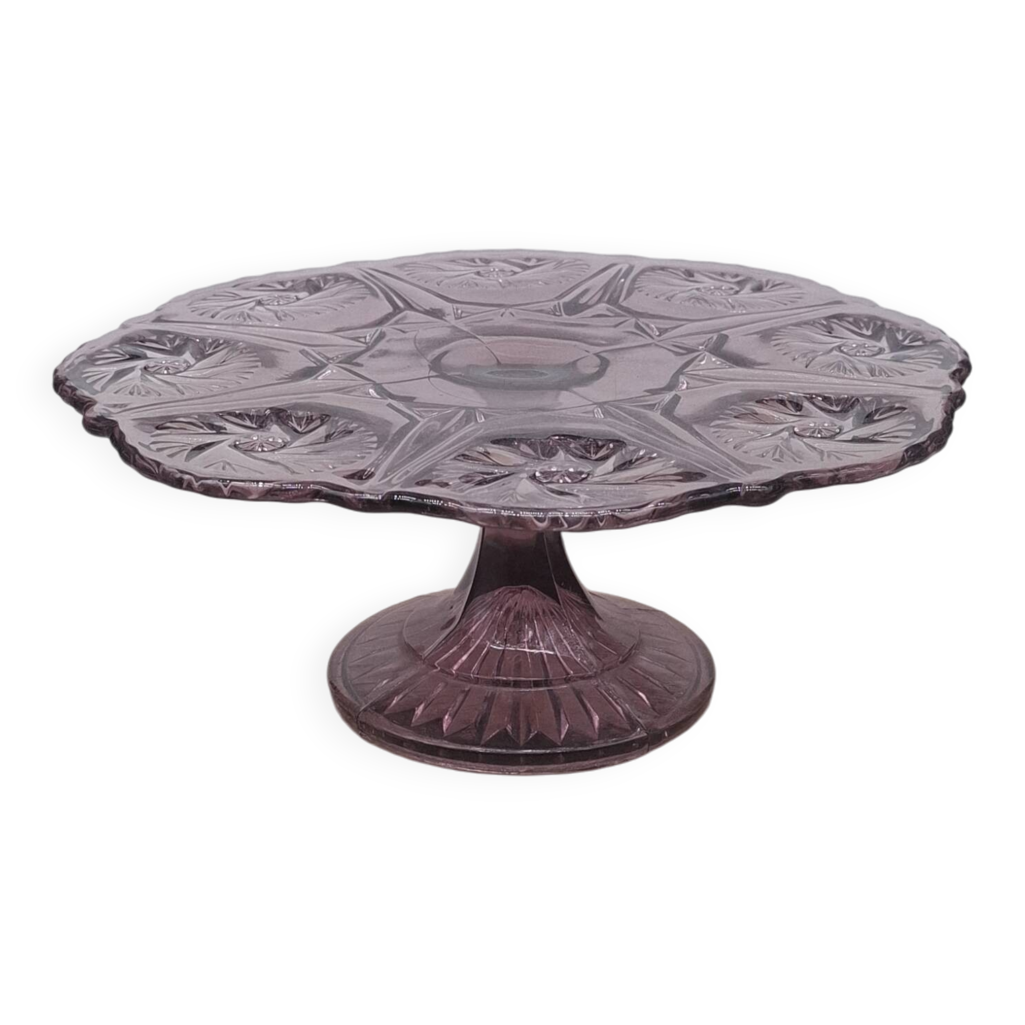 Cake dish, purple glass tart, Manage Belgium