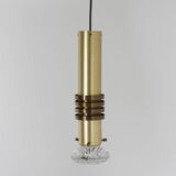 Ensemble de pendentifs en laiton avec lentille en verre massif, Pays-Bas, années 1970