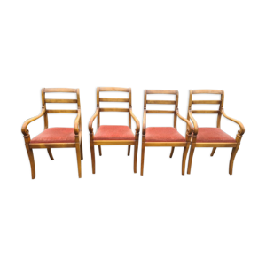 4 fauteuils style Louis - merisier