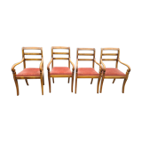 Louis Philippe style armchairs in cherry set of 4