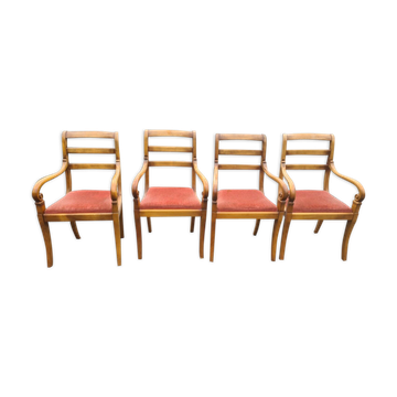 4 fauteuils style Louis Philippe en merisier