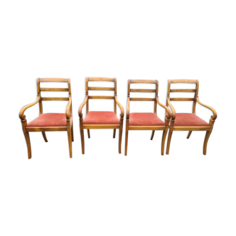 Louis Philippe style armchairs in cherry set of 4