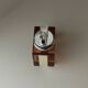 Apricot plexiglass table lighter by Astrolite with silver frame - Space Age Italian 1970s sculpture