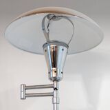 Bauhaus Chromed Desk Lamp with Adjustable Lampshade, Italy 1950s