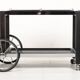Tea trolley, black ash, chrome, vintage, modular, ca 1980