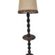 Turned wooden floor lamp – in the style of Charles Dudouyt art deco