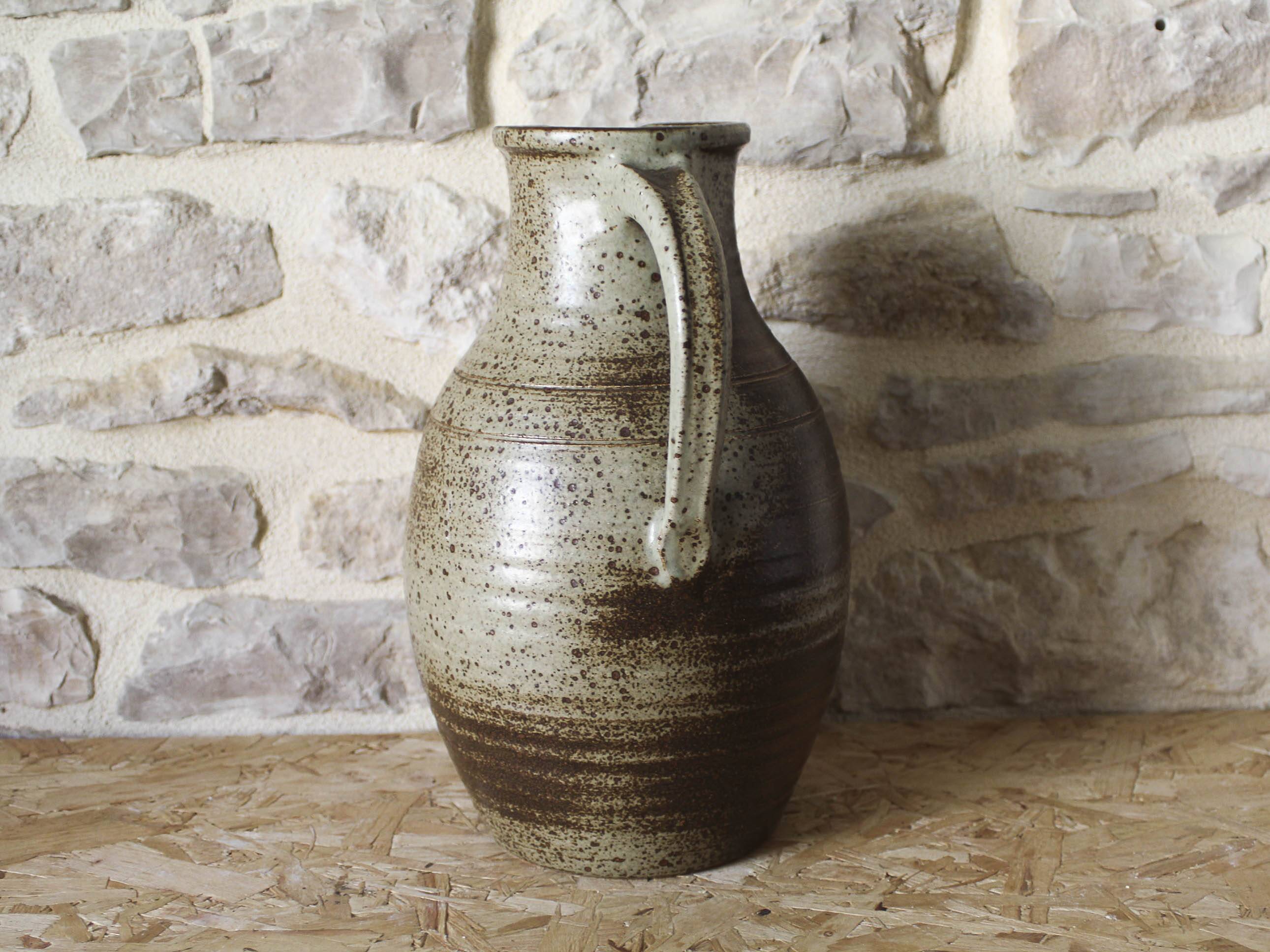 Large pyrite stoneware pitcher Le Cep
