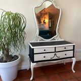 Commode-miroir noir paris crème