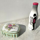 Porcelain jewelry box from Limoges Porteron vintage 60s perfect condition