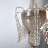Tomaso Buzzi, Mid-century pink "bullicante" glass chandelier by Venini