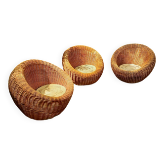 Vintage rattan ball chairs