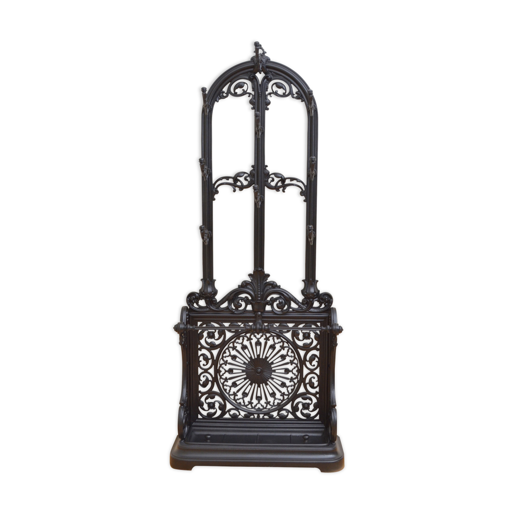 Coalbrookdale style cast iron hall stand | Selency