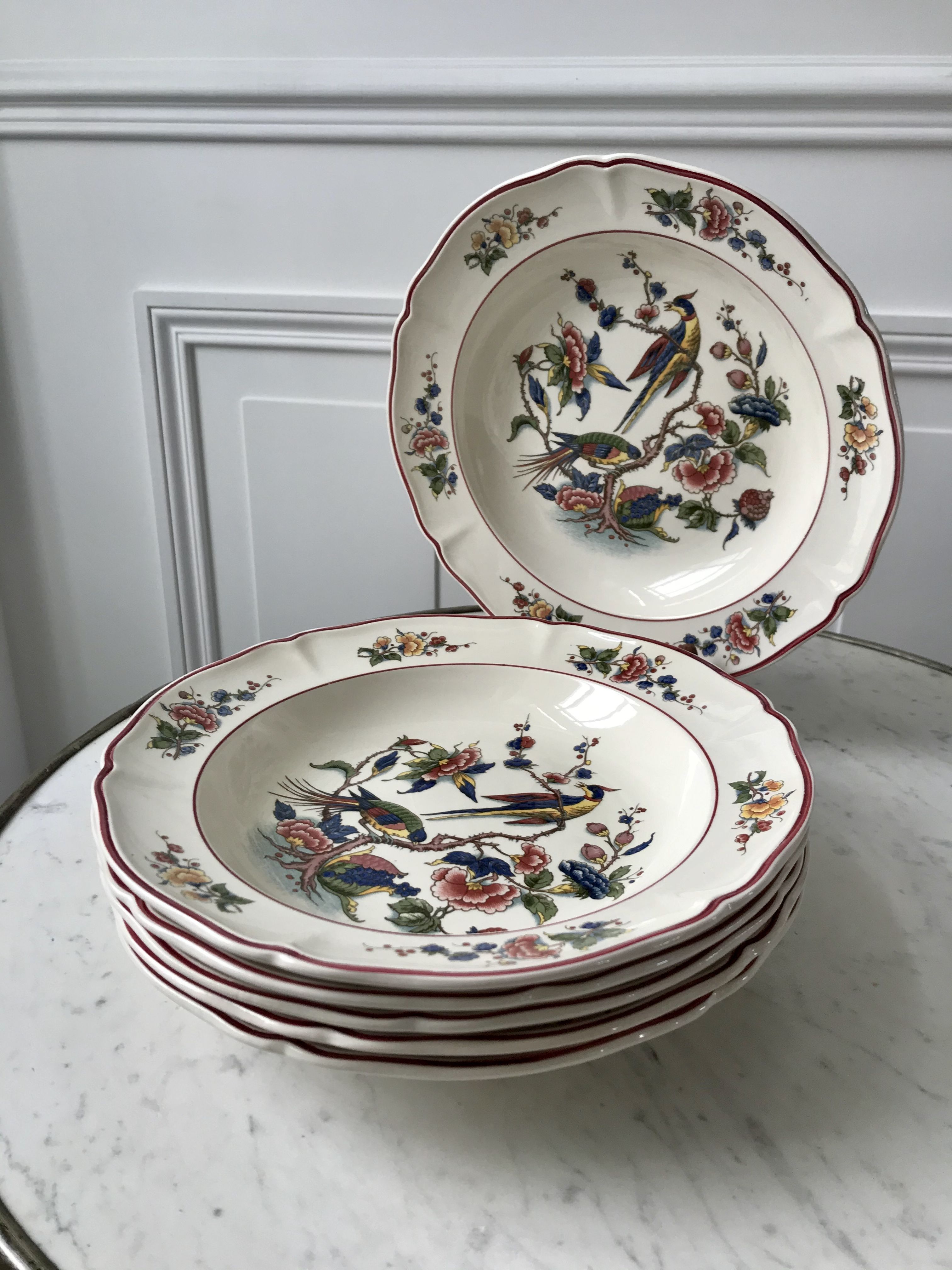 Set of 6 hollow plates Villeroy & Boch model Phoenix years 50-60