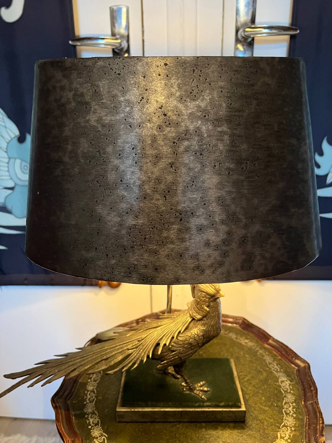 Vintage pheasant lamp signed G.W. (Gilles Wavrant) – Hollywood R design