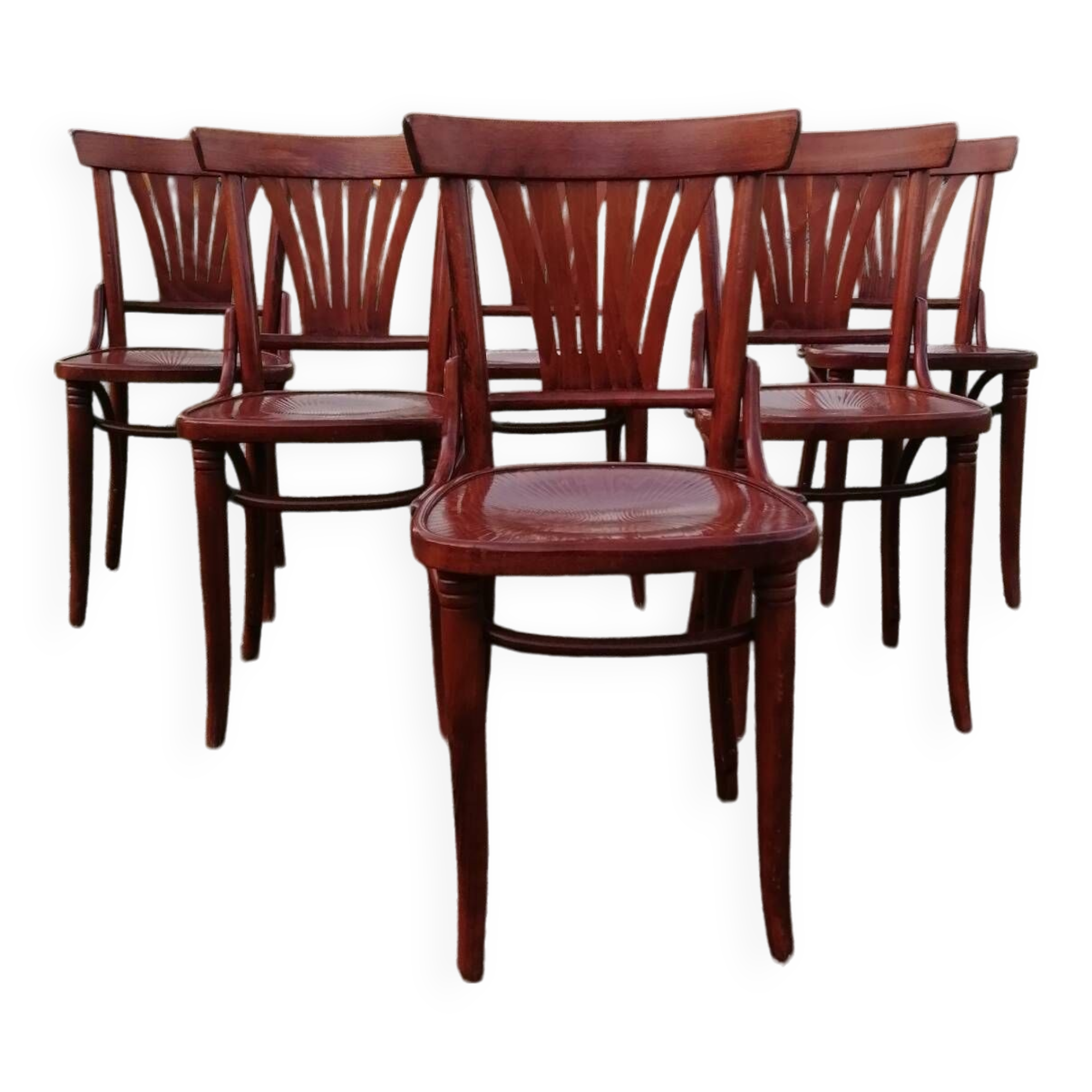 Set of 6 vintage bentwood bistro chairs