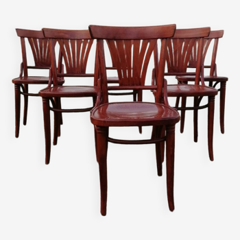 Set of 6 vintage bentwood bistro chairs