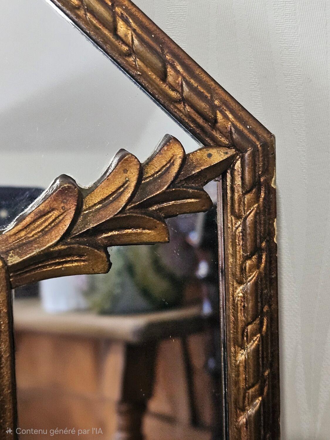 Bevelled mirror with neoclassical parcloses from the 20th century.