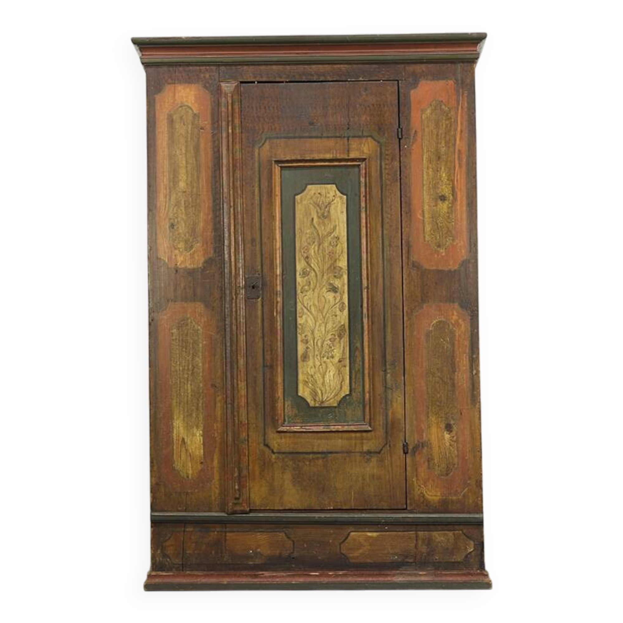 Armoire de mariée peinte d'art populaire