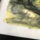 Framed watercolor under wood, signed