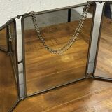 Large vintage barber's triptych mirror 1960