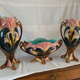 Ensemble barbotine jardinière et vases